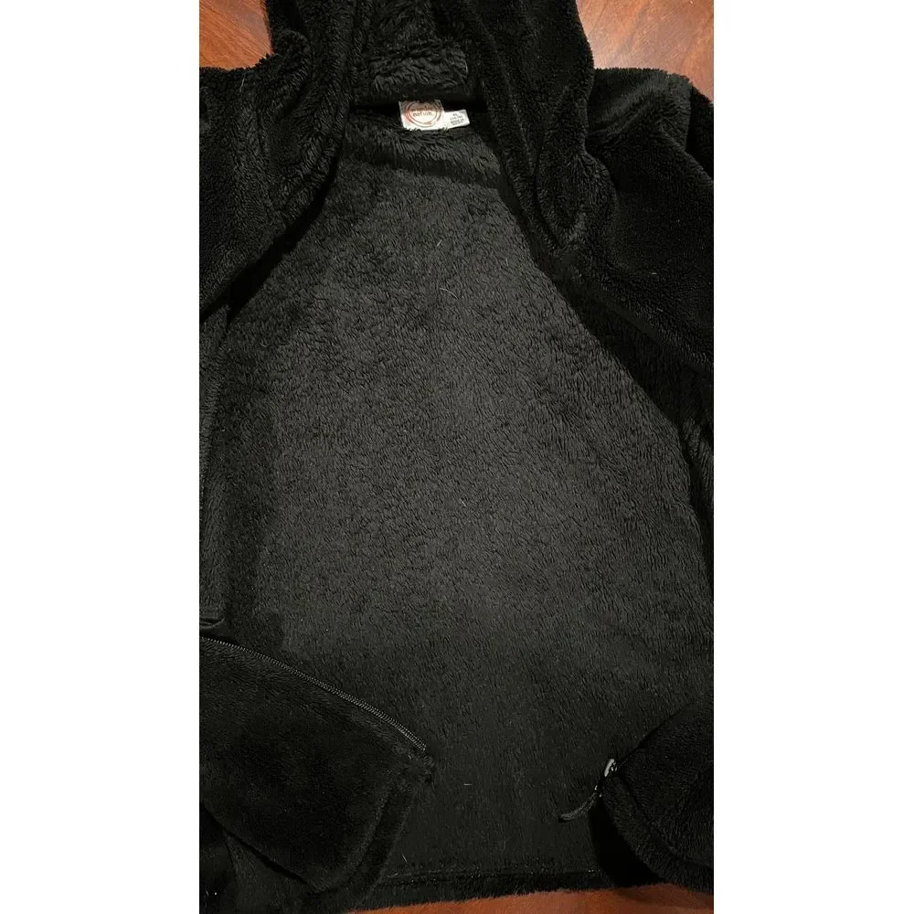 Wonder‎ Nation girls hooded black plush jacket with pockets size x-large